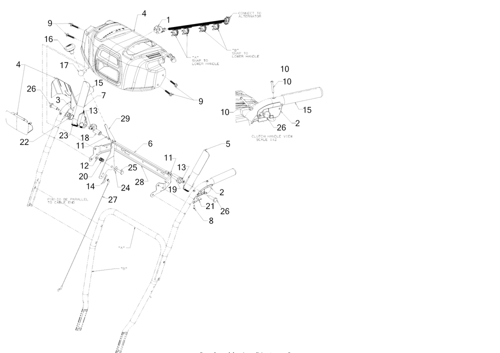 Panel Diagram and Parts List for 2X28-INCHHP (31AH54ST710)(2016) Cub Cadet Snow Blower
